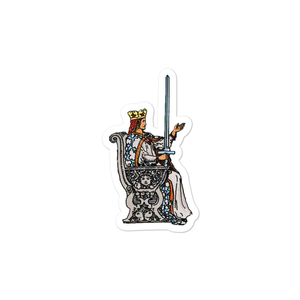 Queen of Swords Bubble-Free Stickers | Apollo Tarot
