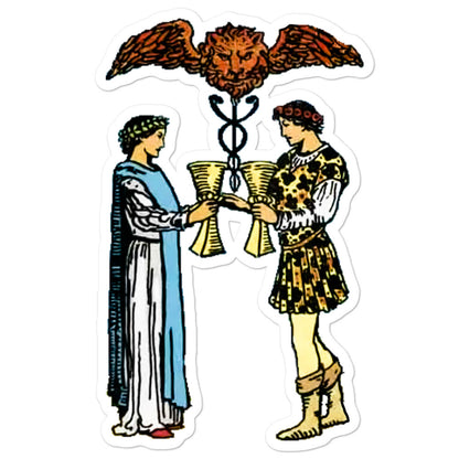 Two of Cups Bubble-Free Stickers | Apollo Tarot