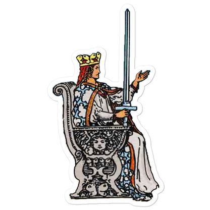 Queen of Swords Bubble-Free Stickers | Apollo Tarot