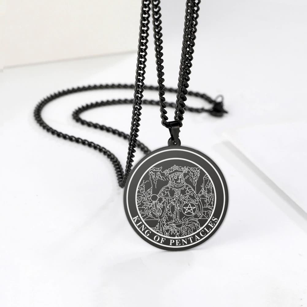 Tarot Card Necklace | Suit of Pentacles Pendants | Spiritual Jewelry For Witchy Men and Women | Apollo Tarot Shop
