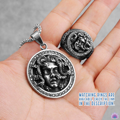 Medusa Necklace | Greek Mythology Gorgon Protection Pendant | Gorgonian Pagan Worship Amulet | Gorgo Witchy Jewelry
