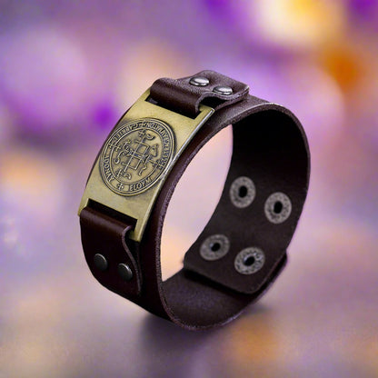 Angel Leather Bracelet | Archangel Gabriel Sigil | Apollo Tarot