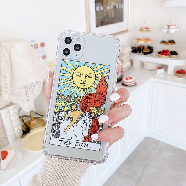 Tarot iPhone Case | The Moon & Sun Tarot Cards Flexi Cover | Apollo Tarot