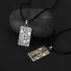 Load image into Gallery viewer, Tarot Card Necklace | Wheel Of Fortune Pendant | Pagan Tarot Card Jewelry | Apollo Tarot