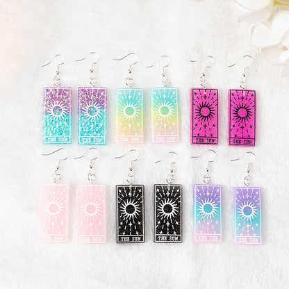 The Sun Tarot Card Resin Earrings | Apollo Tarot Shop