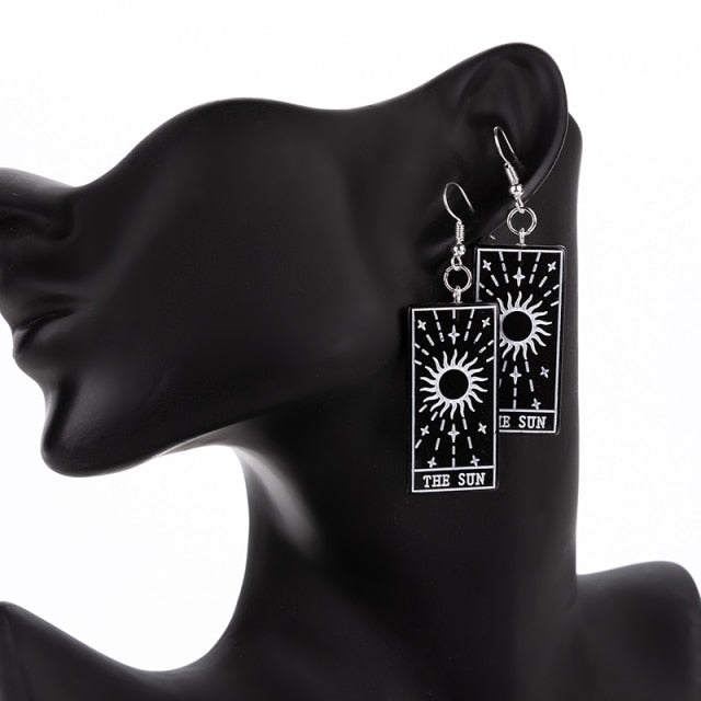 The Sun Tarot Card Resin Earrings | Apollo Tarot Shop