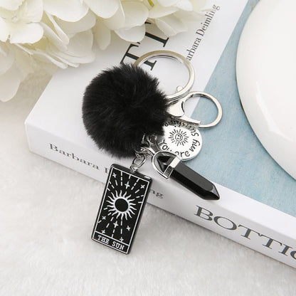 Keyring Of The Sun Tarot Card | Resin Puffer Ball Quartz Stone Trinket | Shop Apollo Tarot