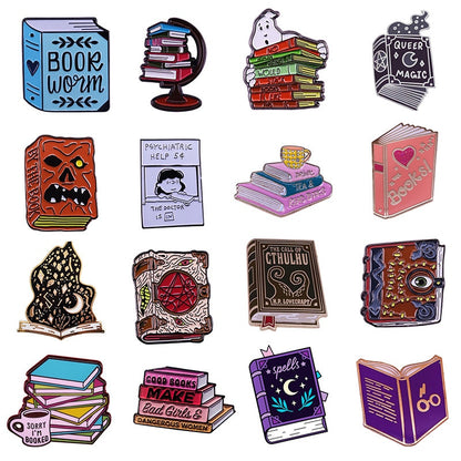 Grimoire Book Worm Witchy Pins | Apollo Tarot