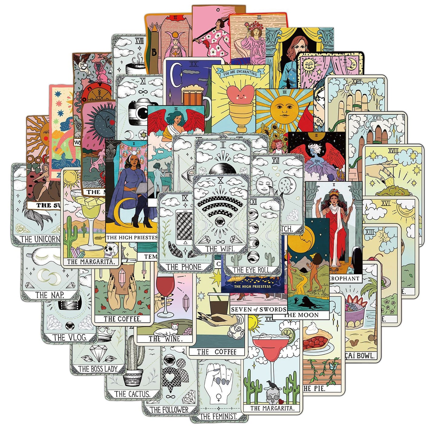 Comic Tarot Cards Stickers Pack | Apollo Tarot