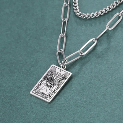 Tarot Necklace | Petit Major Arcana Pendant | Double Layer Chain | Apollo Tarot