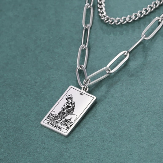 Tarot Necklace | Petit Major Arcana Pendant | Double Layer Chain | Apollo Tarot