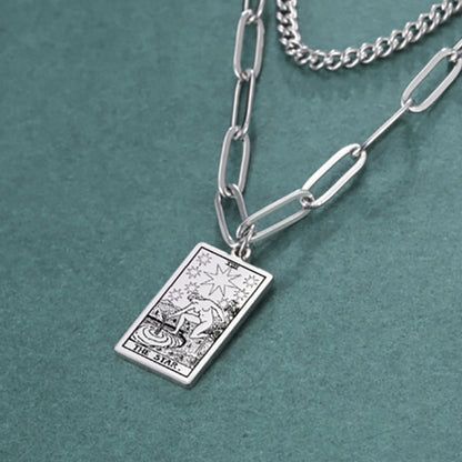 Tarot Necklace | Petit Major Arcana Pendant | Double Layer Chain | Apollo Tarot