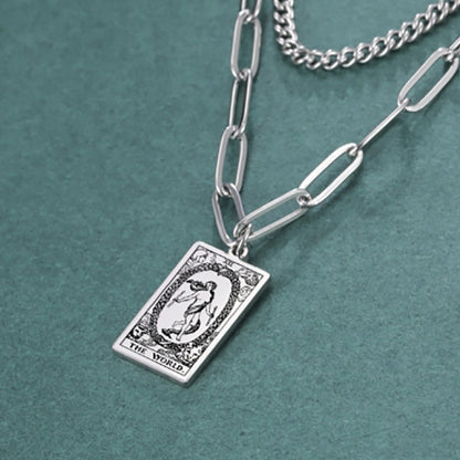 Tarot Necklace | Petit Major Arcana Pendant | Double Layer Chain | Apollo Tarot