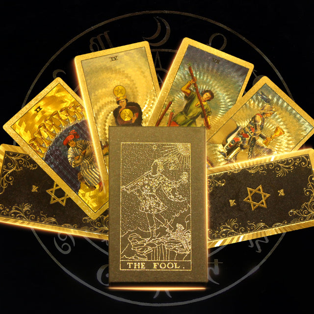 Spanish Golden Foil 12x7cm Tarot Deck Divination Cards for Beginners with  2-Languages Guidebook Toro Taro - AliExpress