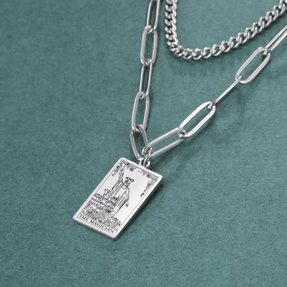 Tarot Necklace | Petit Major Arcana Pendant | Double Layer Chain | Apollo Tarot