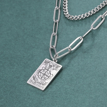 Tarot Necklace | Petit Major Arcana Pendant | Double Layer Chain | Apollo Tarot