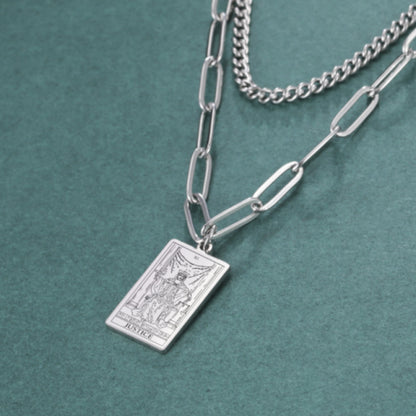 Tarot Necklace | Petit Major Arcana Pendant | Double Layer Chain | Apollo Tarot