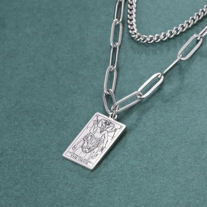 Tarot Necklace | Petit Major Arcana Pendant | Double Layer Chain | Apollo Tarot