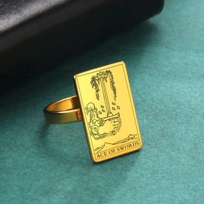 Gold Tarot Ring | Suit Of Swords Rider-Waite-Smith Cards | Apollo Tarot