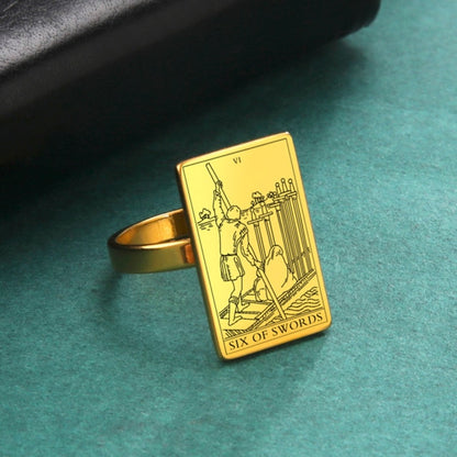 Gold Tarot Ring | Suit Of Swords Rider-Waite-Smith Cards | Apollo Tarot