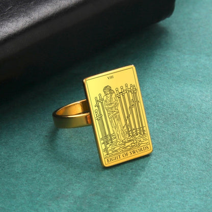 Gold Tarot Ring | Suit Of Swords Rider-Waite-Smith Cards | Apollo Tarot