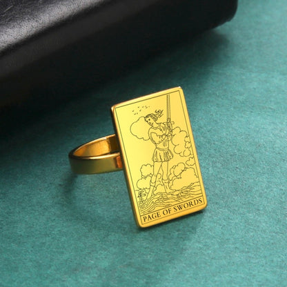 Gold Tarot Ring | Suit Of Swords Rider-Waite-Smith Cards | Apollo Tarot