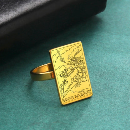 Gold Tarot Ring | Suit Of Swords Rider-Waite-Smith Cards | Apollo Tarot