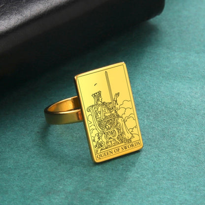 Gold Tarot Ring | Suit Of Swords Rider-Waite-Smith Cards | Apollo Tarot