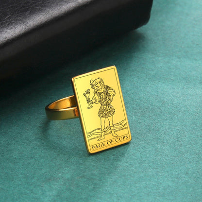 Gold Tarot Ring | Suit Of Cups Rider-Waite-Smith Cards