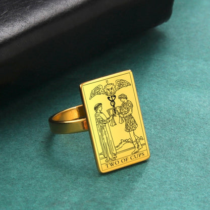 Gold Tarot Ring | Suit Of Cups Rider-Waite-Smith Cards