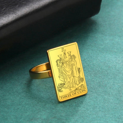 Gold Tarot Ring | Suit Of Cups Rider-Waite-Smith Cards