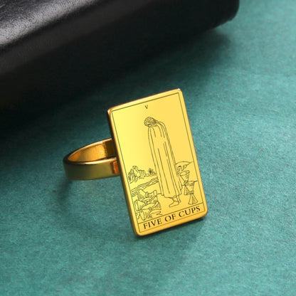 Gold Tarot Ring | Suit Of Cups Rider-Waite-Smith Cards