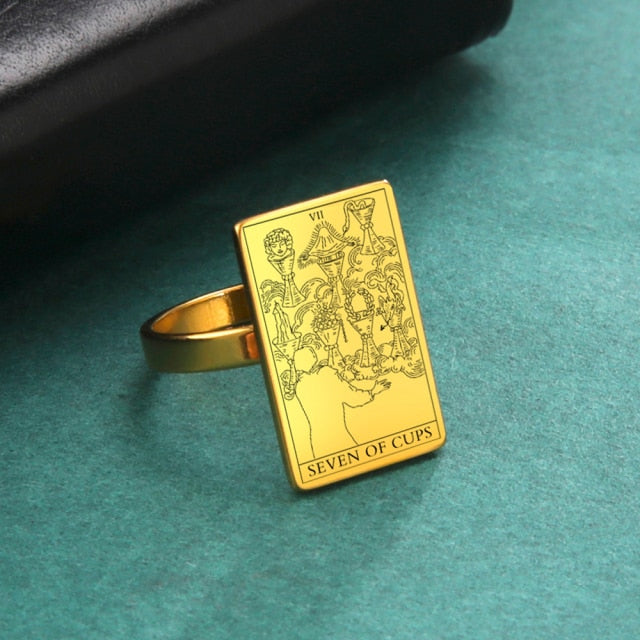 Gold Tarot Ring | Suit Of Cups Rider-Waite-Smith Cards