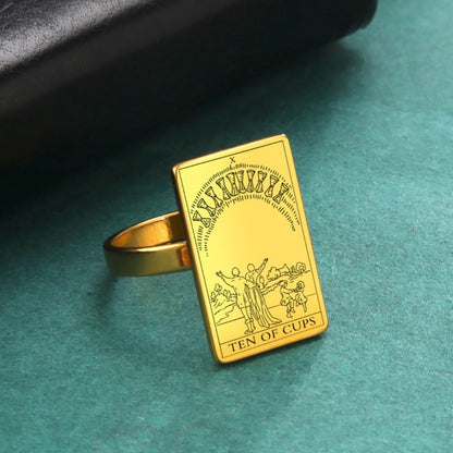 Gold Tarot Ring | Suit Of Cups Rider-Waite-Smith Cards