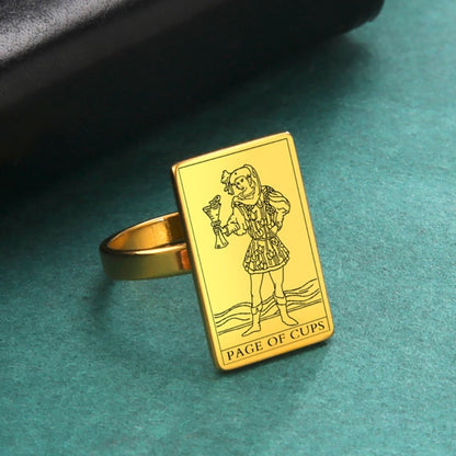 Gold Tarot Ring | Suit Of Cups Rider-Waite-Smith Cards