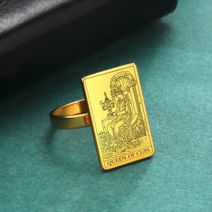 Gold Tarot Ring | Suit Of Cups Rider-Waite-Smith Cards