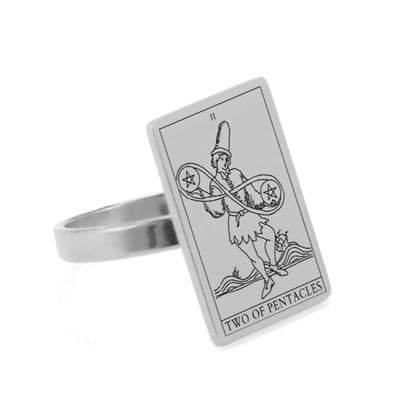 Silver Tarot Ring | Suit of Pentacles Rider-Waite-Smith Cards | Apollo Tarot