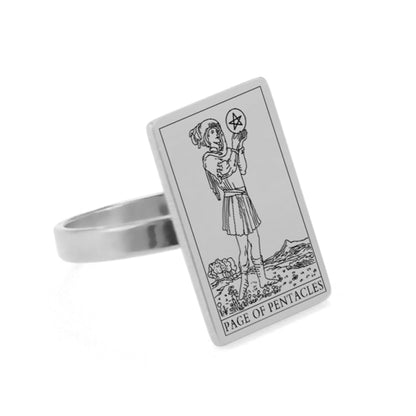 Silver Tarot Ring | Suit of Pentacles Rider-Waite-Smith Cards | Apollo Tarot