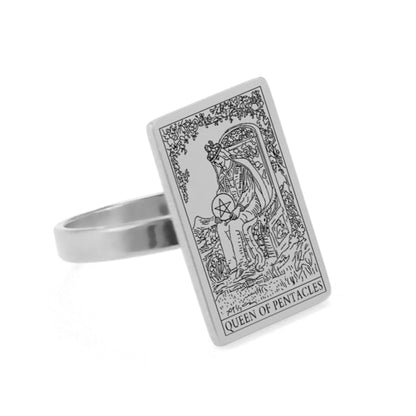 Silver Tarot Ring | Suit of Pentacles Rider-Waite-Smith Cards | Apollo Tarot