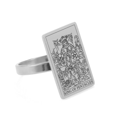 Silver Tarot Ring | Suit of Pentacles Rider-Waite-Smith Cards | Apollo Tarot