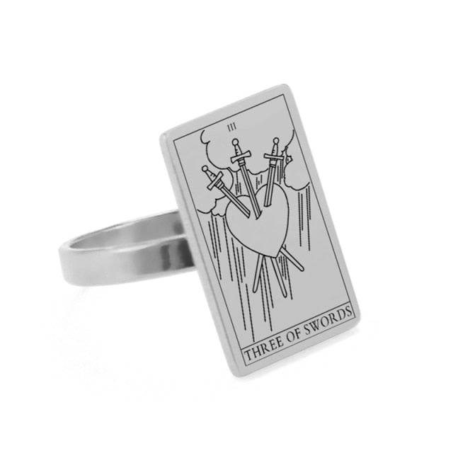 Silver Tarot Ring | Suit Of Swords Rider-Waite-Smith Cards | Apollo Tarot