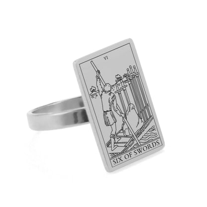 Silver Tarot Ring | Suit Of Swords Rider-Waite-Smith Cards | Apollo Tarot