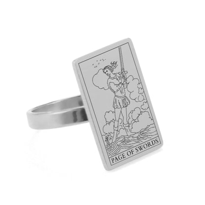 Silver Tarot Ring | Suit Of Swords Rider-Waite-Smith Cards | Apollo Tarot