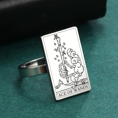 Silver Tarot Ring | Suit of Wands Rider-Waite-Smith Cards | Apollo Tarot