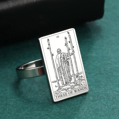 Silver Tarot Ring | Suit of Wands Rider-Waite-Smith Cards | Apollo Tarot