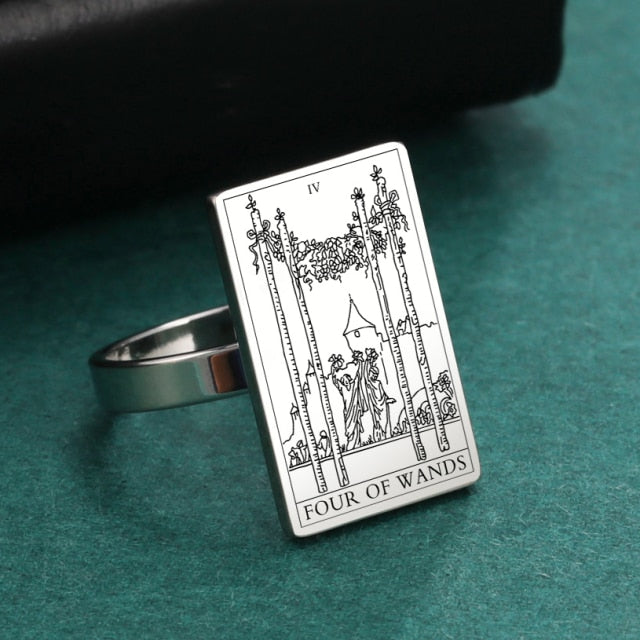 Silver Tarot Ring | Suit of Wands Rider-Waite-Smith Cards | Apollo Tarot