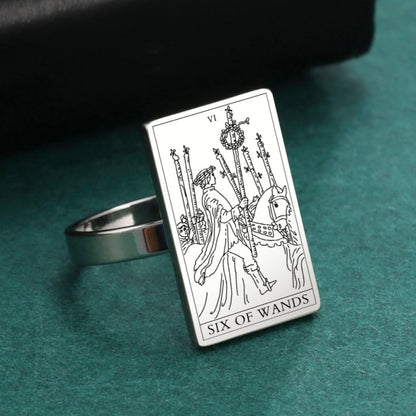 Silver Tarot Ring | Suit of Wands Rider-Waite-Smith Cards | Apollo Tarot