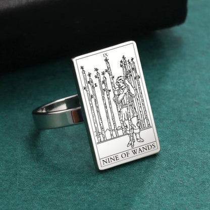 Silver Tarot Ring | Suit of Wands Rider-Waite-Smith Cards | Apollo Tarot