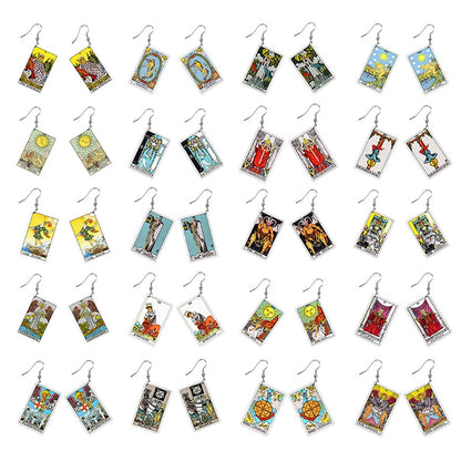 Tarot Card Dangle Earrings | Handmade Acrylic Major Arcana Pendants | Esoteric Jewelry | Apollo Tarot