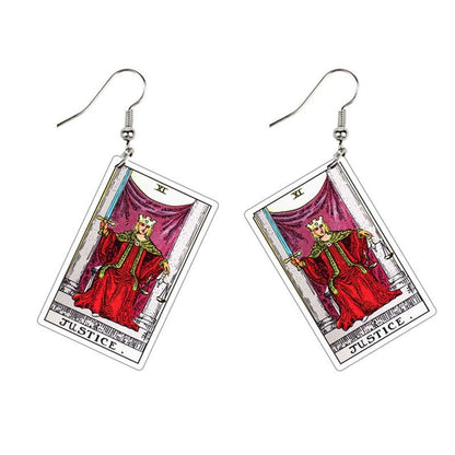 Tarot Card Dangle Earrings | Handmade Acrylic Major Arcana Pendants | Esoteric Jewelry | Apollo Tarot